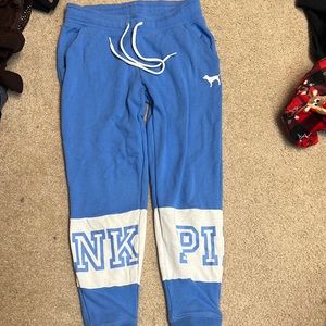 blue sweatpants from pink